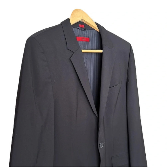 HUGO BOSS Aamon Hago Navy Blue Wool Career Blazer Sport Coat Red Label Size 42L - Picture 5 of 16